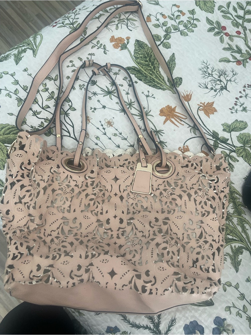 Aldo Women's Laser-Cut Tote Bag in Light Pink